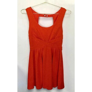 Altar'd State Womens Orange Textured Sleeveless Open Back Mini Dress Size Large‎